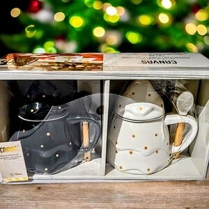 NEW Winter Garden Christmas Tree Mug Set with Spoon